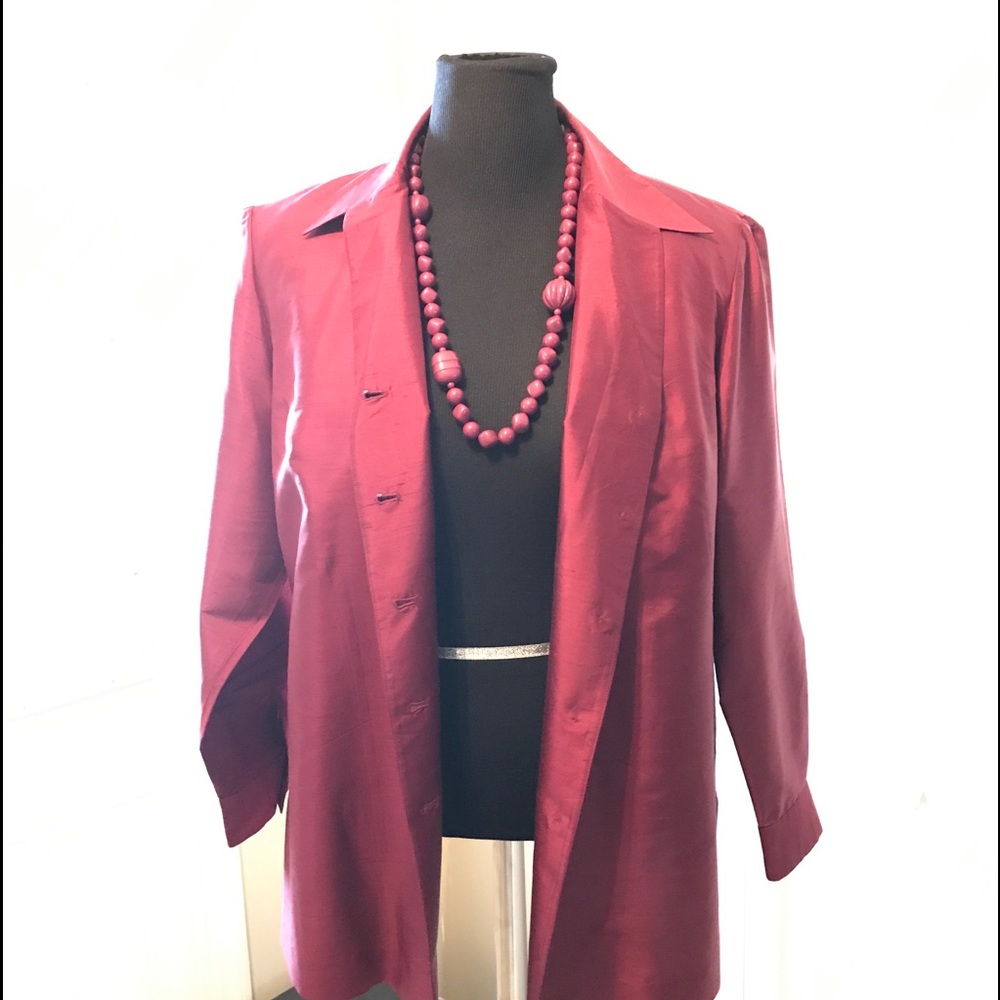 Burgundy Silk Blouse